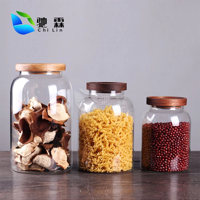 wide glass jar with lid